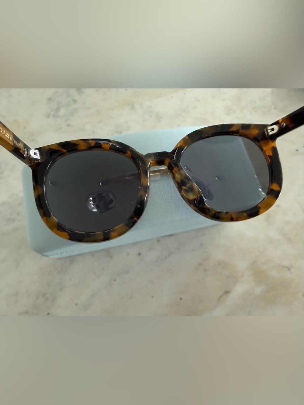 Authentic pre-own Karen Walker Tortoiseshell Round Sunglasses Brown/Black Lense - Picture 3 of 9